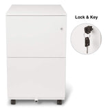 Modern Soho Design 2-Drawer Metal Mobile File Cabinet with Lock Key