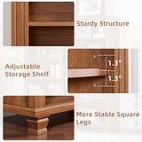 SAVOR LIFE 70" Tall Brown Bookshelf,5 Tier Wooden Book Shelf