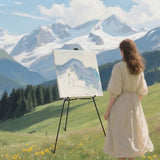Adjustable Easel Stand for Sign, Portable Black Floor Standing Easels for Artwork, Painting