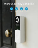 Video Doorbell Camera Wireless, Head-to-Toe 180° Ultra View Battery Powered, No Subscription Fee