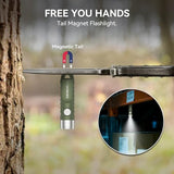 SMINGXI 500 Lumens Rechargeable Keychain EDC Flashlight with Magnetic Base, Super Bright Mini Pocket Light with USB-C, IP66 Small Lightweight Flashlights for Camping, Emergency