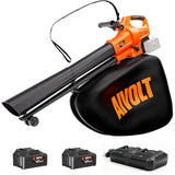 AIVOLT 40V Cordless Leaf Blower and Vacuum Mulcher Combo, Portable Leaf Vacuum Cordless with 40L Bag, Brushless Motor, 2 * 4.0Ah Batteries for Effortless Lawn Cleanup