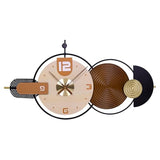Anmotpe 38x20 Inch Large Modern Wall Clock for Living Room - Metal & Wood Combination, Silent Non-Ticking Battery Operated Decorative Clock for Home, Bedroom, Kitchen, Office