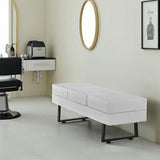 Heavy Duty Office Guest Reception Bench, Faux Leather Upholstered Lobby Chairs for Salon,