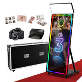 65'' Magic Mirror Photo Booth with 43'' Touch Screen, Mirror Photo Booth with Camera and Printer