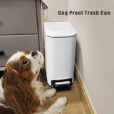 Cesun Small Bathroom Trash Can with Lid Soft Close, Step Pedal, 6 Liter / 1.6 Gallon Stainless Steel Slim Garbage Can (White)
