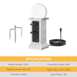 uuffoo Outdoor Lamp Post with Path Light, 4-Socket Outdoor Outlet