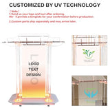 Mecpramy Church Pulpit with Wheels,Logo&Text Personalization