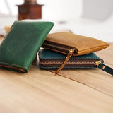 1 Handmade Short Wallet Men's Retro Zipper Card Slot Coin Bag