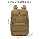 aiGear 50L Military Tactical Backpack 3 Days Assault Pack Large Day Backpack for Men Molle Army Bug Out Bag Waterproof Heavy Duty Hiking Trekking Rucksack - Khaki