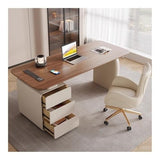 zhongxlla Standing Desk, Modern Study Writing Desk, Home Office with 3 Storage Drawers