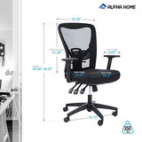 ALPHA HOME Office Chair Ergonomic Home Desk Chair Mid Back Mesh Computer Task Chair, Capacity 300LBS
