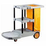 Hotel Service Cart Rolling Cleaning Trolley for Hotel Rooms Ideal for Housekeeping and Hospitality Gray
