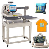 PUQEOAO Heat Press 16x24 Machine: Pneumatic Dual Platen Heat Press with Portability Stand & Up-Sliding Function - Large Format