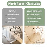 InfiniGlass Tempered Glass Chair Mat 46"x36" – Ultra-Clear Office Chair Mat for Hardwood Floors & Low-Pile Carpets