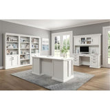 Modern Wood Executive Desk Office Desk Fully Assembled White