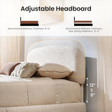 ModernMate Queen Lift Up Storage Bed Frame with Adjustable Headboard, Beige