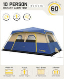FanttikOutdoor Zeta C10 Pro Camping Tent 10 Person Instant Cabin Tent Setup in 60 Seconds with Rainfly & Windproof Portable with Carry Bag for Family Camping & Hiking, Upgraded Ventilation, Navy Blue