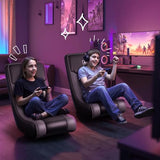 GTPLAYER Floor Rocking Gaming Chair – Floor Rolling Game Chairs with Angle Limiter, Gamer Rocker Floor Seat, Compact & Lightweight, Black & Grey