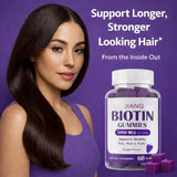 JianQ Biotin Gummies for Hair Skin & Nails – High Strength 5000 mcg Biotin with Collagen, Zinc & Vitamin C | Vegan, Sugar-Free, Non-GMO | Supports Healthy Hair Growth | 60 Count