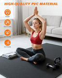 Rendpas Large Exercise Mat for Home Gym & Garage Flooring- 6'x4' /7'x5'/10'x6' (8mm), Non-Slip, High-Density & Shoe-Friendly