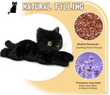 Black Cat Stuffed Animals, Microwavable Stuffed Animal Adorable Fluffy Cat Plush for Warmth & Comfort, Heatable Coolable Lavender Scent Cat Toy, Cute Soft Plushies Cat Gifts for Kids Boy Girls & Adult