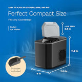 hOmeLabs Countertop Ice Maker – Includes Ice Scoop & 5 Ice Bags, Black Portable Ice Maker for Home/Kitchen/Bar/Dorm/RV
