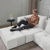 JACH 183.5 Inch U-Shaped Modular Sectional Sofas, Modern 4-Seater Couch with Chaise Ottomans