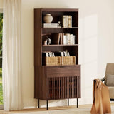 WAMPAT 72.8" Tall 7 Tiers Bookshelf with Doors & Drawer for Home Office