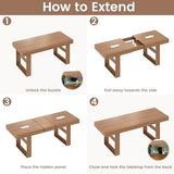 Extendable Dining Table 70.9” to 86.6” for 8-10 Person, Modern Expandable Table with U-Shaped Wooden Legs
