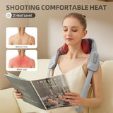PERLEVI Neck and Shoulder Massager with Heat, Cordless Shiatsu Shoulder Massager for Pain Relief Deep Tissue, Rechargeable 6D Kneading Massage for Neck and Shoulde Pain, Gifts for Mom&Dad (Grey)
