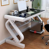 LAKIQ Contemporary Glass Home Office Computer Desk Rectangular Gaming Desk