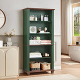 SAVOR LIFE 70" Tall Green Bookshelf,5 Tier Wooden Book Shelf with Adjustable Shelves & Wood Legs