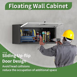 OPTYMIRA Metal Wall Cabinet with Up-flip Door,Heavy Duty Garage Wall Mounted Storage Cabinets,Tool Cabinets for Garage,Kitchen,Warehouse, etc.