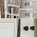 H Bookcase with Doors, Wooden Bookshelves and Bookcases for Home Office