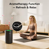 Hopmirth Upgraded Air Purifiers for Bedroom & Home with H14 True HEPA Filter, Covers Up to 1280ft², 360° Air Intake, Quiet Pet Air Purifier, Black