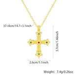 GZQ Chunky Gold Cross Necklaces for Women Big Cross Pendant Necklace Statement Long Chain Prayer Religious Jewelry (B)