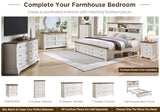 Farmhouse King Size Bed Frame with 2 Drawers & 4 Bookcases On The Headboard
