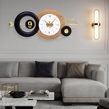 AXAORIRA 38x17 Inches Wall Clock Battery Operated Silent Non-Ticking, Modern Large Decorative Analog Clocks for Living Room, Bedroom, Apartment - Abstract Art Home & Office Decor, Easy to Read