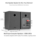 Computer Speakers, 60W Powered Bluetooth Desktop Speakers for PC, Stereo Sound with Bass