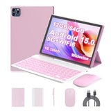 Android 15 Tablet 10 Inch, 12(3+9) GB RAM+64GB ROM, 2 in 1 Tablets with Keyboard Case Mouse Stylus