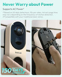 Doorbell Camera Wireless, 5MP Video Doorbell, 180°Panoramic View, No Monthly Fee, 2.4 GHz WiFi, AI Motion Detection