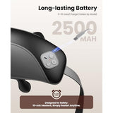 BOB AND BRAD iNeck Pro Cordless 4D Shiatsu Neck Massager with Heat for Pain Relief, FSA Eligible HSA Deep Tissue Kneading for Neck, Shoulder & Back, 190 Min Long Battery Life, for Office, Travel Gifts