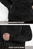 GINGTTO mens sherpa hoodie sweater Fleece Sweatshirt Black Fuzzy Supersoft Winter Hoodie With Sherpa Lining Men Size S