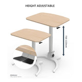 Mobile Laptop Standing Desk Carts on Wheels, Rolling Desk Adjustable Height Single Monitor