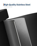 Large Garbage Can for Kitchen, Rustproof Step-on Kitchen Metal Trash Bin with Liner Rim, Rear Handle, Soft Close Plastic Lid