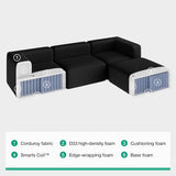 Novilla 141" Modular Sectional Sofa, U Shape Family Size Sectional Couch, Modern Cloud Design with Smarts Coil® Support