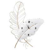 Anmotpe 30 inch Metal Feather Large Modern Wall Clock, Silent Non-Ticking Decorative Clocks for Living Room, Bedroom, Dining Room