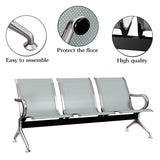 5-Seat Reception Chair - 2pcs Waiting Room Chairs with Arms & Stainless Steel Frame