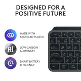 MX Keys S Combo - Performance Wireless Keyboard and Mouse with Palm Rest, Customizable Illumination,